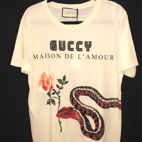 Gucci (Guccy) Oversize Snake Print T-Shirt - Picture 2 of 6